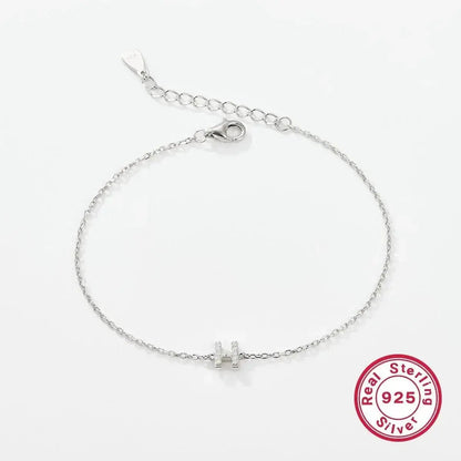 Silver Letter Charm Bracelet