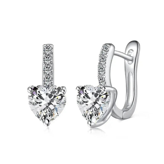 Silver Luxury Big Heart Bling Hoop Earrings shop name