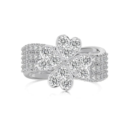 Silver Stackable Clover Ring 3 in 1