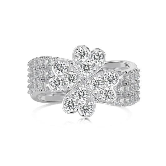 Silver Stackable Clover Ring 3 in 1