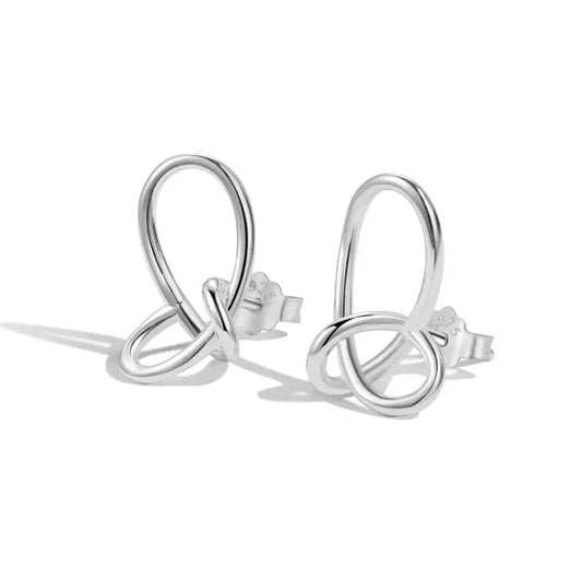 Simply Modern Silver Knot Stud Earrings