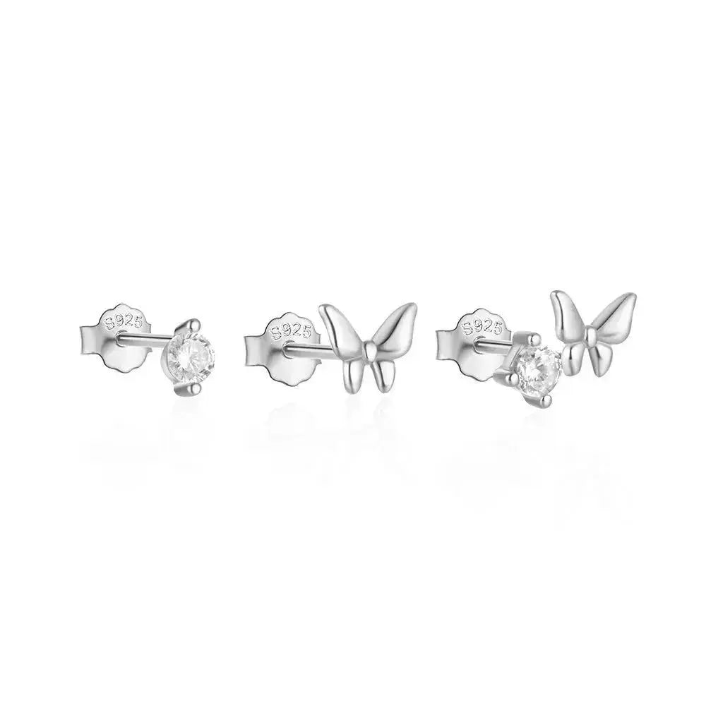 Small and dainty Stacking Stud Earrings - set