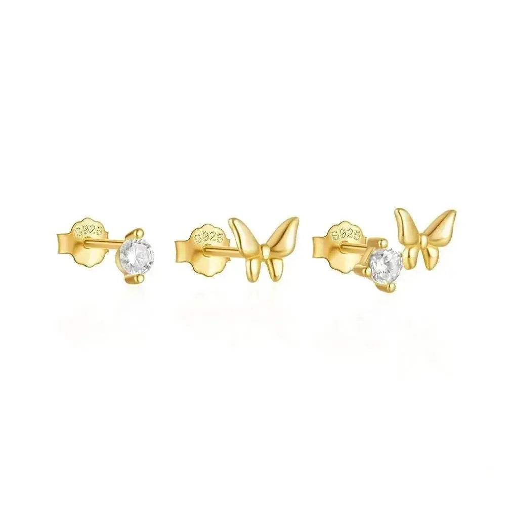 Small and dainty Stacking Stud Earrings - set