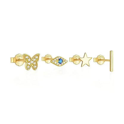 Small and dainty Stacking Stud Earrings - set