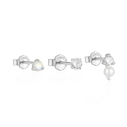 Small and dainty Stacking Stud Earrings - set