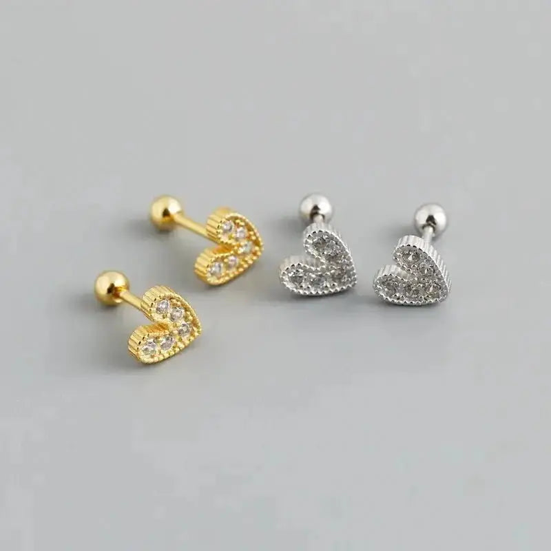 Small Heart Pave Studs