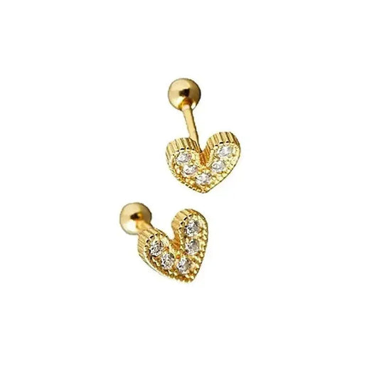 Small Heart Pave Studs