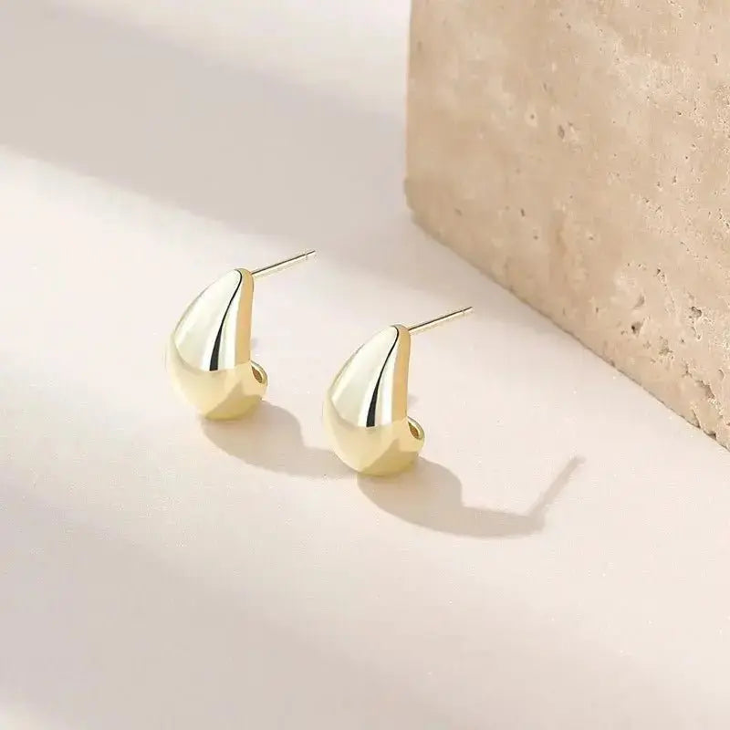 Small Minimalist Water Drop Stud Earrings