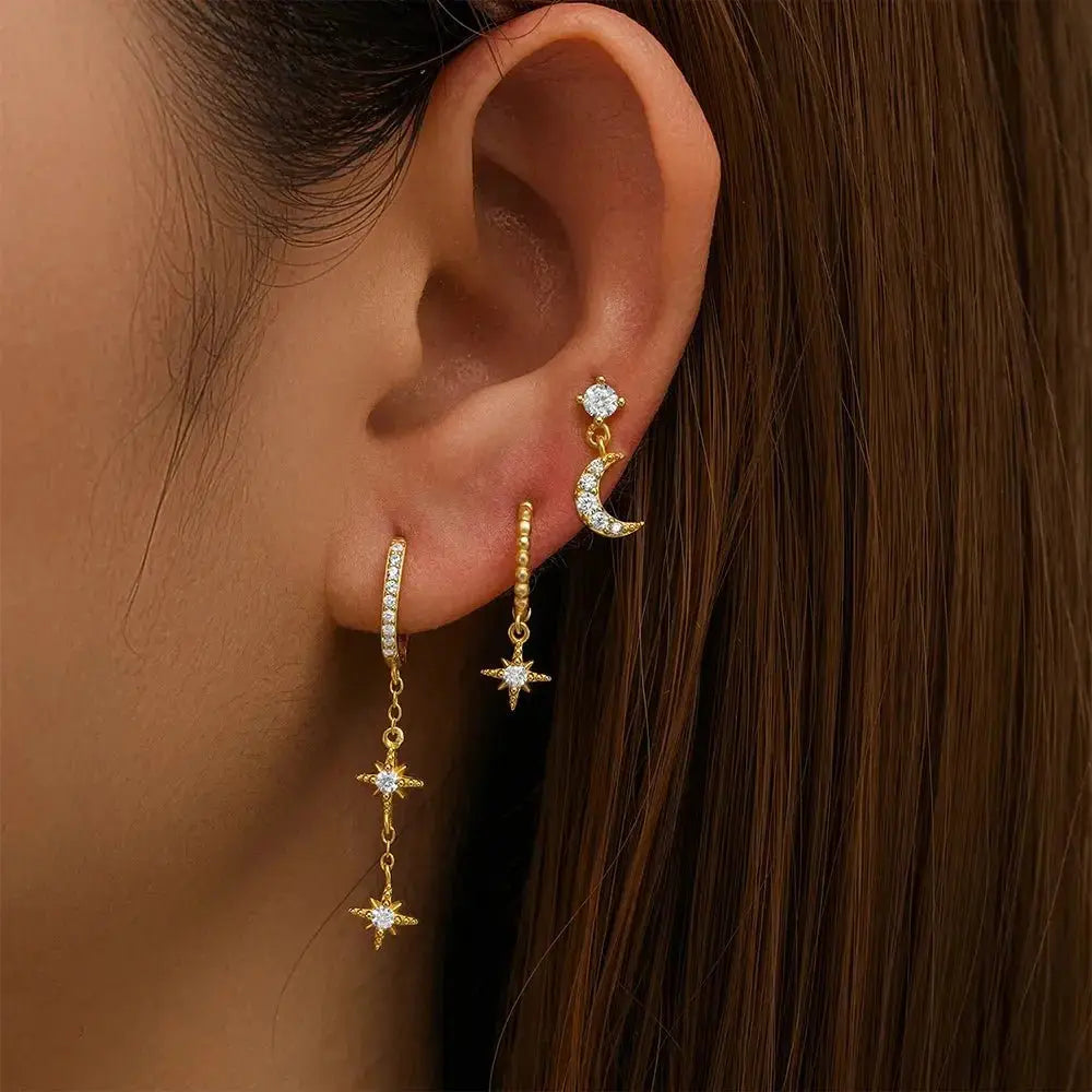 Star Trio Stack Hoops SETS