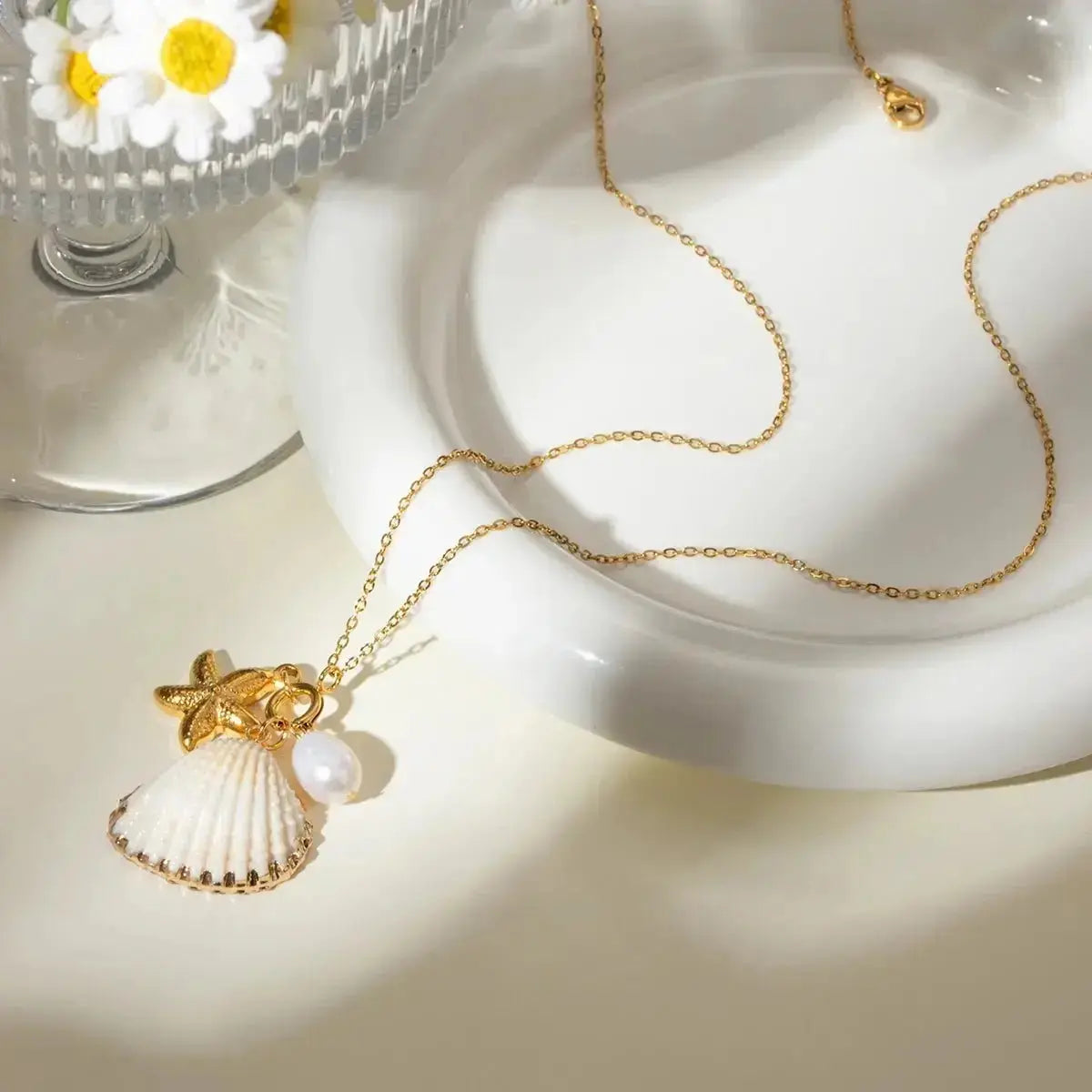 Starfish and Shell Pendant Necklace shop name