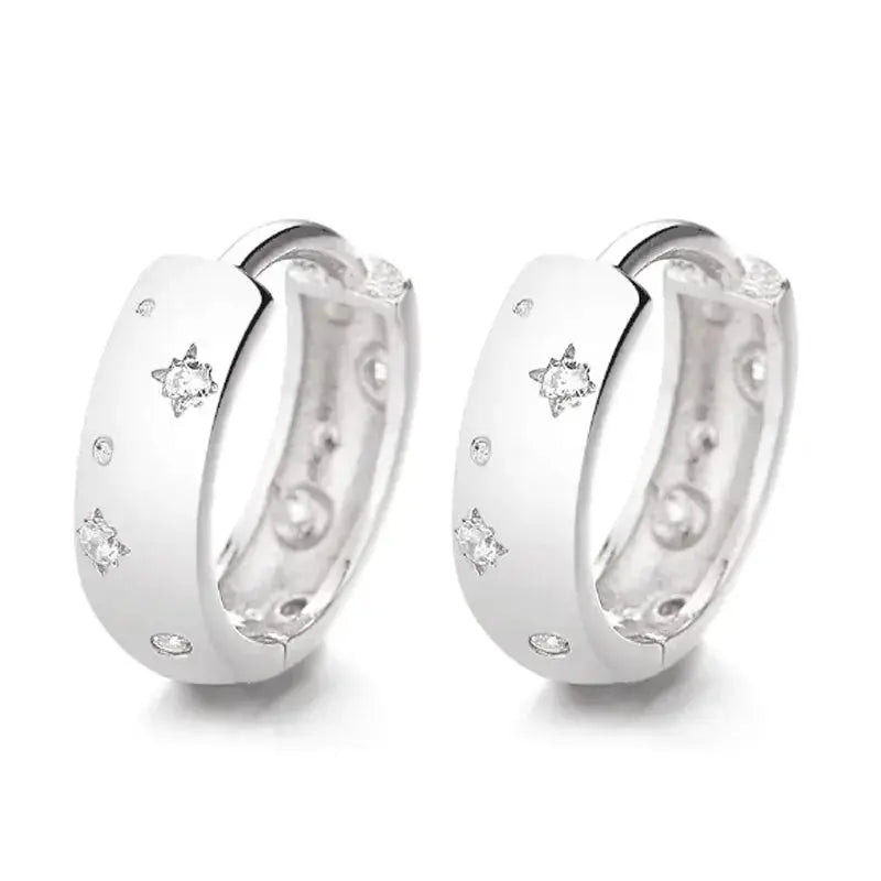 Starry Stars Wide Hoop Earrings shop name