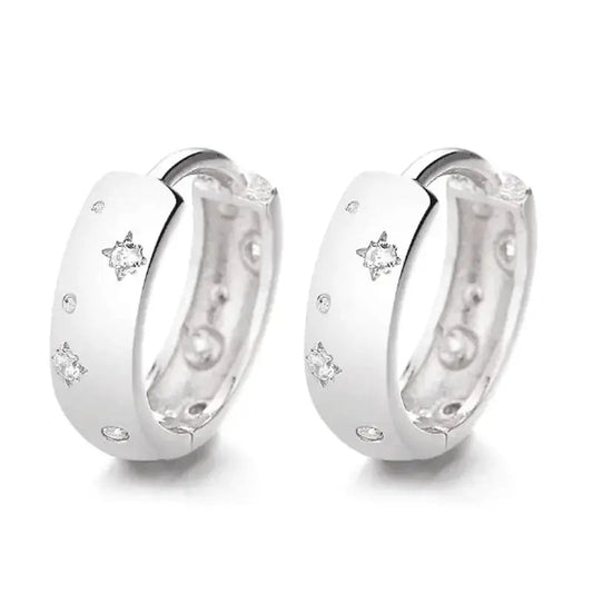 Starry Stars Wide Hoop Earrings shop name