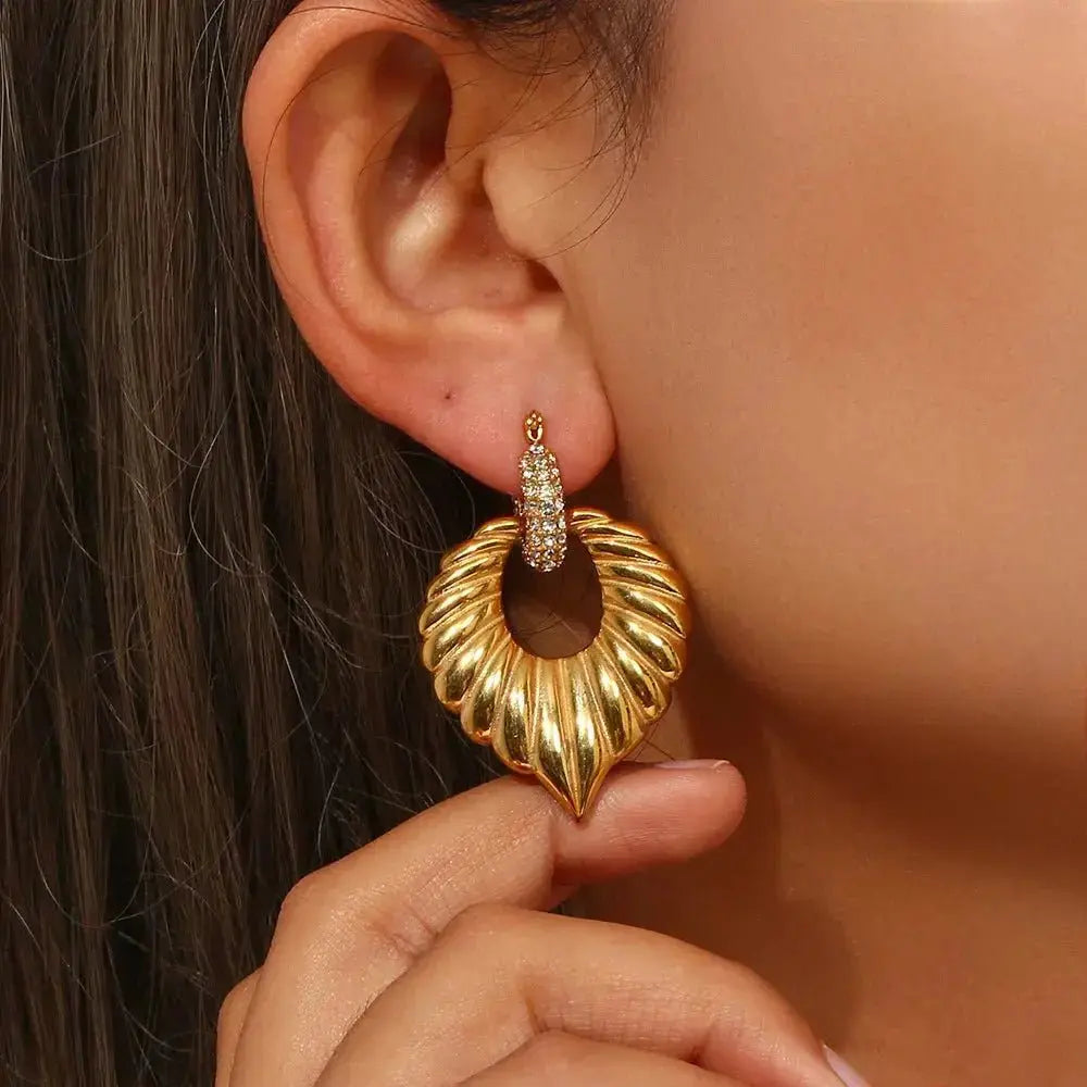 Statement Fashion Leaf Earrings shop name