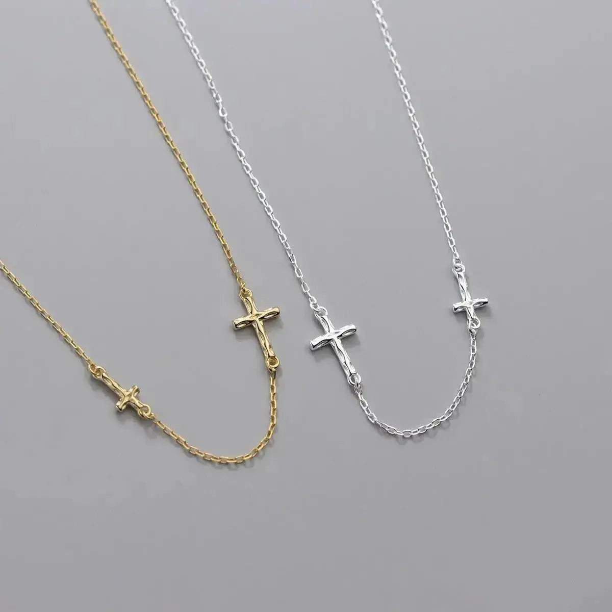 Sterling Silver Double  Cross Necklace shop name