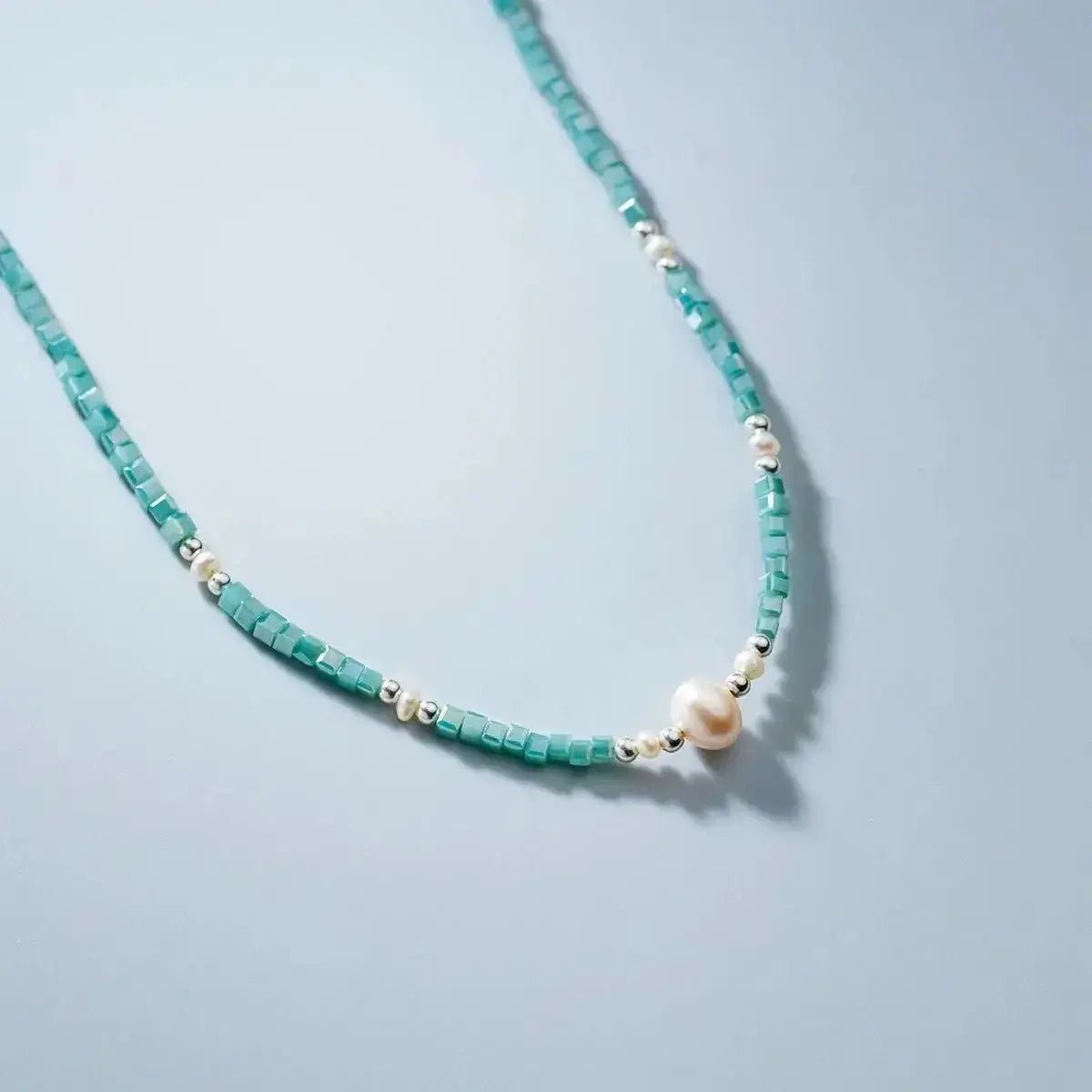 Summer Blue Lagoon Accent Pearl Necklace shop name