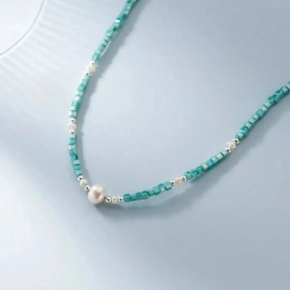 Summer Blue Lagoon Accent Pearl Necklace shop name