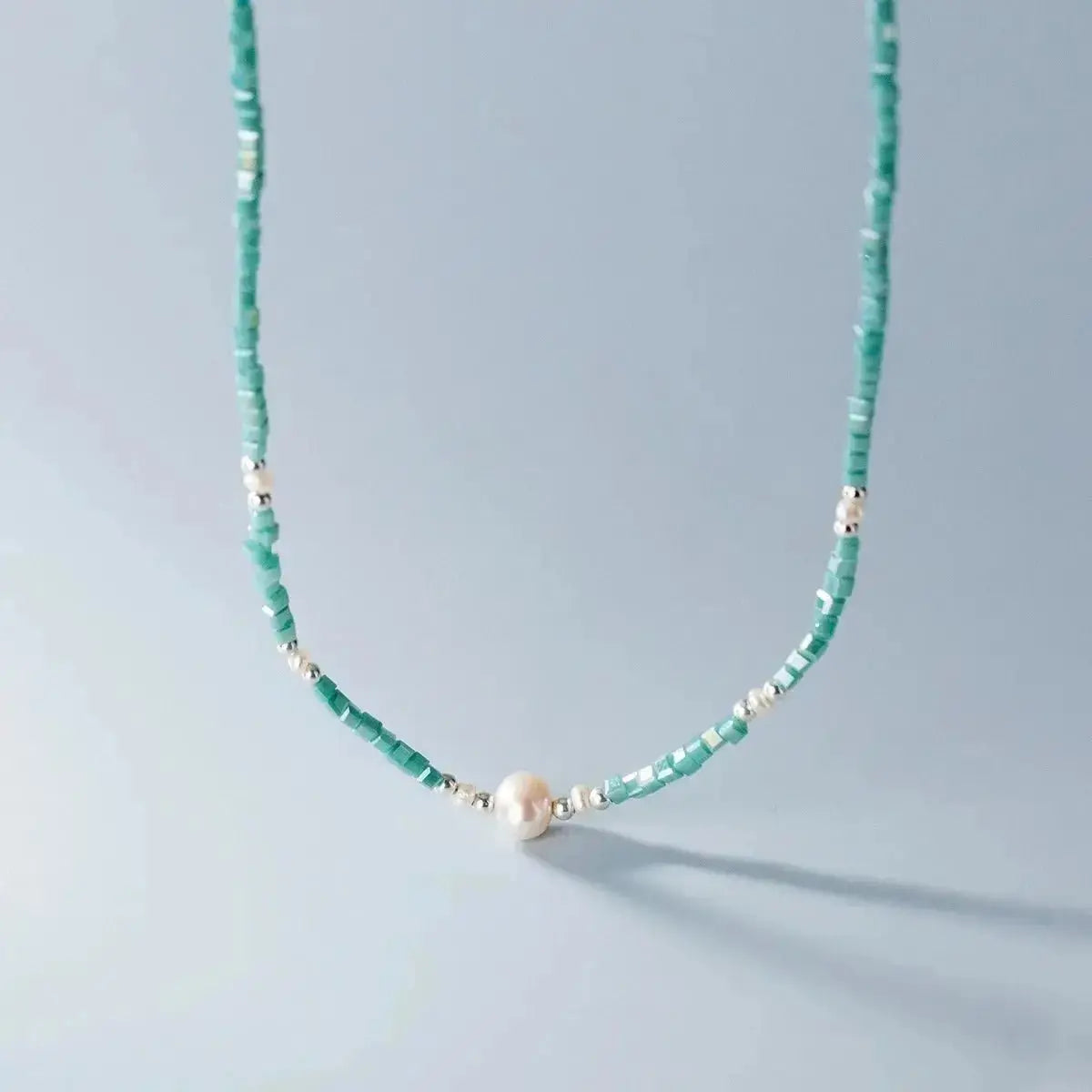 Summer Blue Lagoon Accent Pearl Necklace shop name