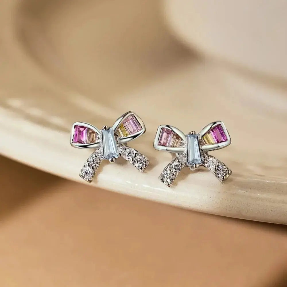 Sweetheart Bowtie Colourful Stud Earring shop name