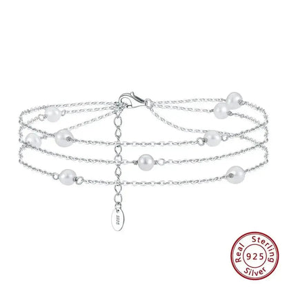 Three layer Pearl anklet