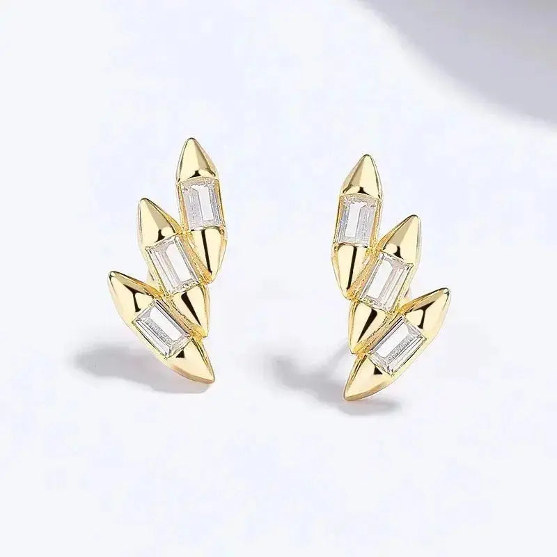 Three Marquis Wing Shape Stud Earrings shop name