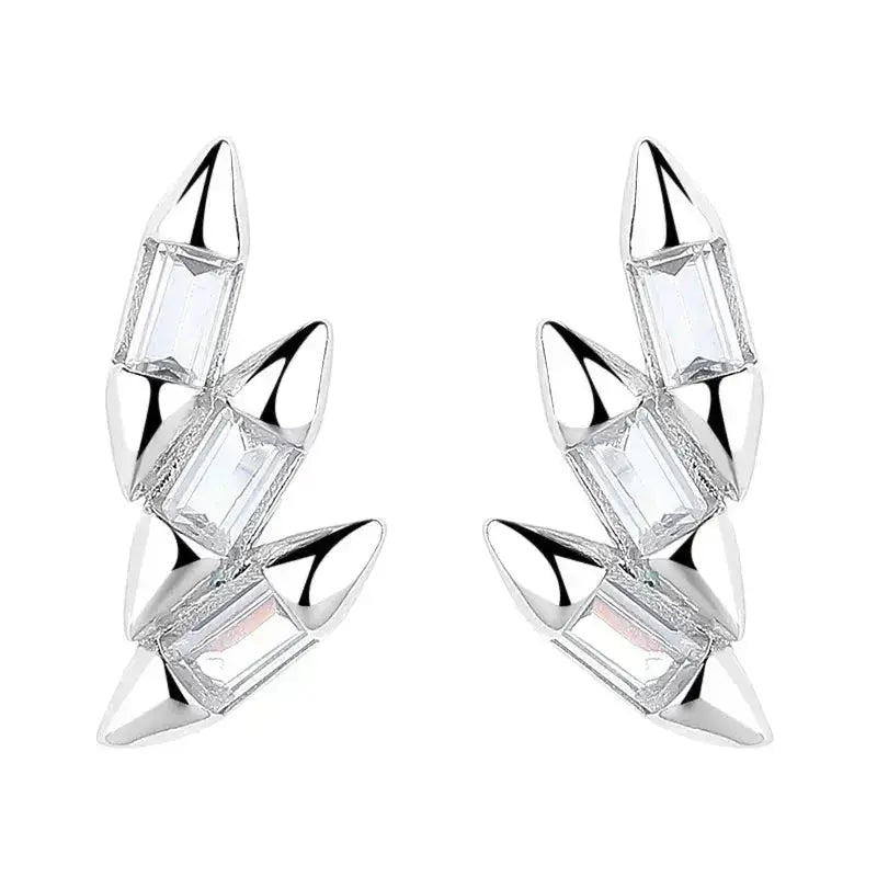 Three Marquis Wing Shape Stud Earrings shop name