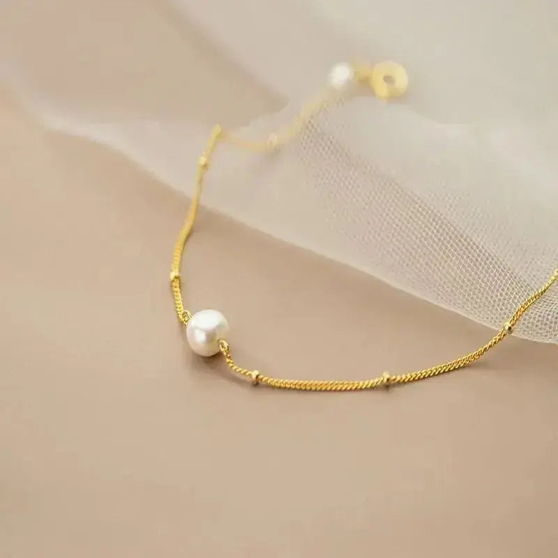 Three Pearl Vintage Vibe Gold Bracelet (small)