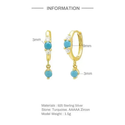 Turquoise Accent Drop Hoop Earrings shop name