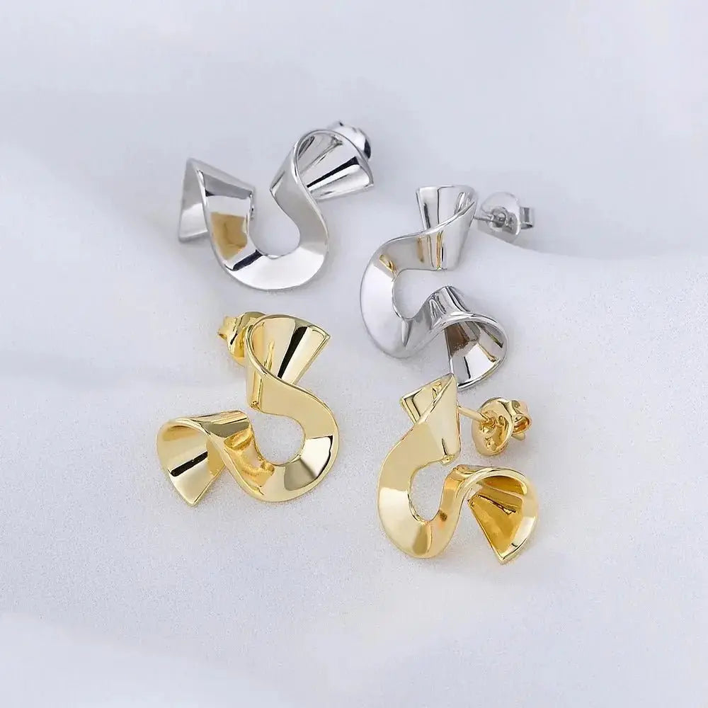 Twisted Geometry Stud Earrings shop name