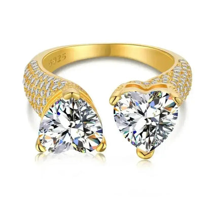 Two Hearts Open Pave Ring Resizable shop name