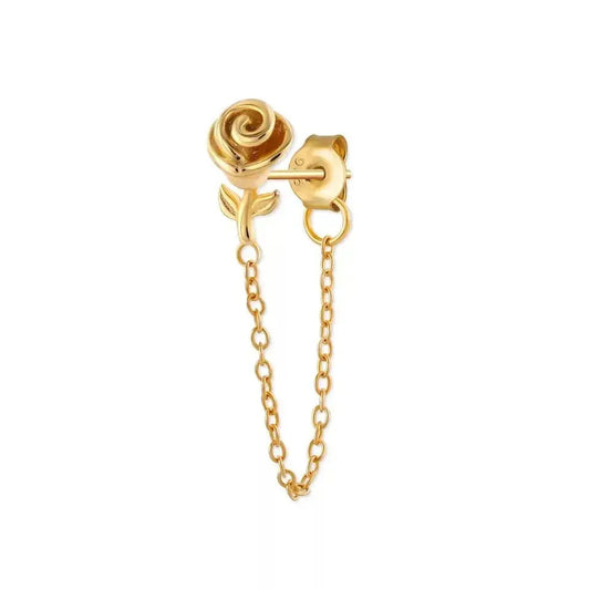 Unique Punk Trend Tassel Earring Series Rose Shape-Gold Plated shop name