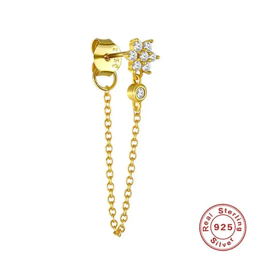 Unique Punk Trend Tassel Earring Series Snow Shape-Gold Plated shop name