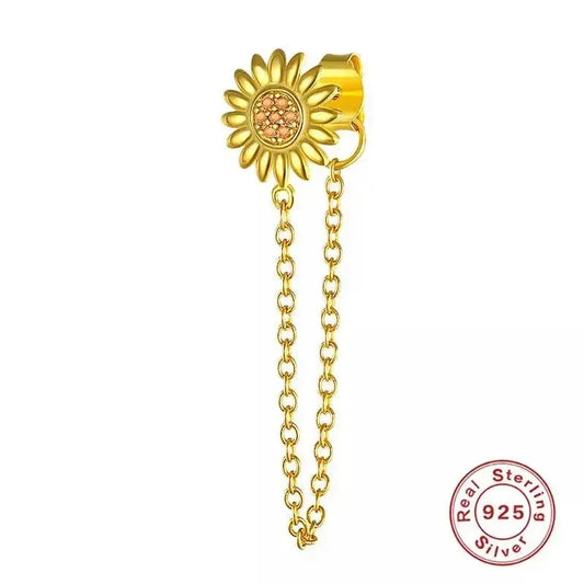 Unique Punk Trend Tassel Earring Series Sun Flower-Gold Plated shop name