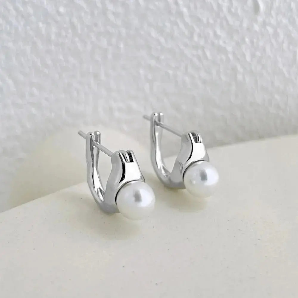 Vintage Pearl Silver Earrings shop name