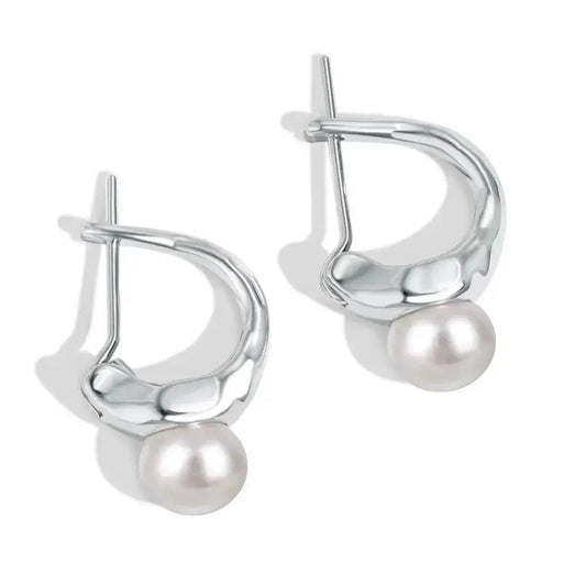 Vintage Pearl Silver Earrings