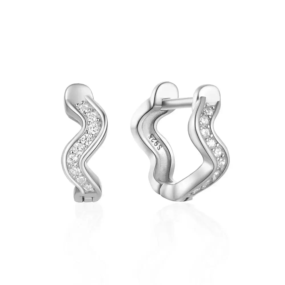 Wave Twist Diamond Accent Hoop Earrings shop name