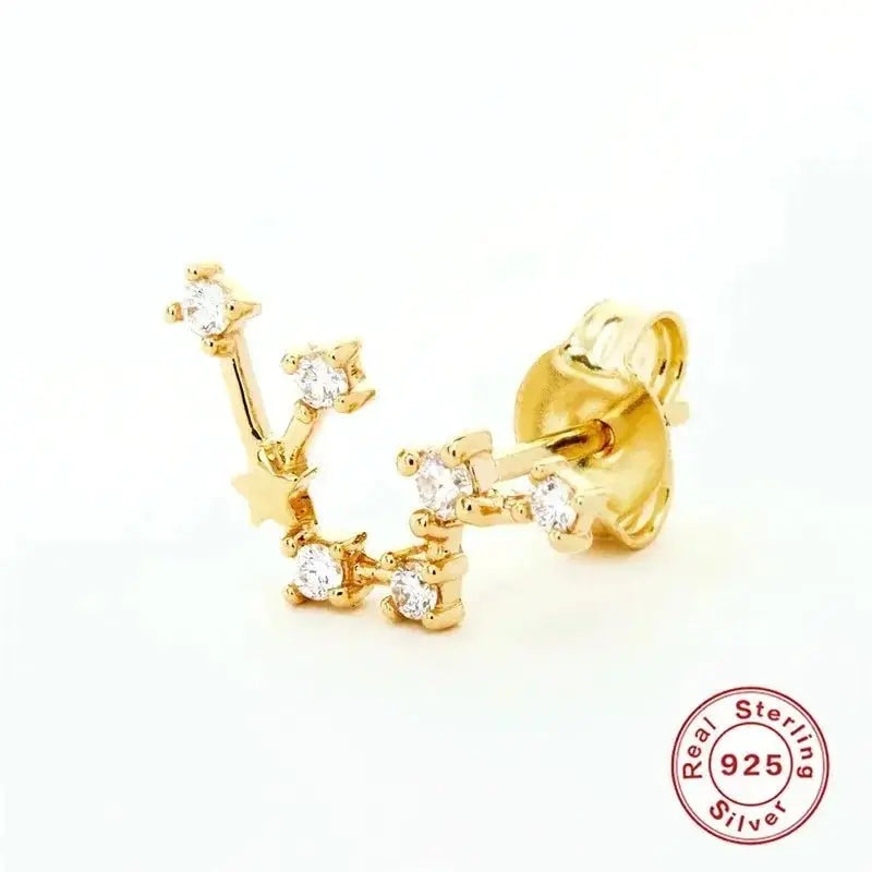 Zodiac Gold Stud Earrings shop name